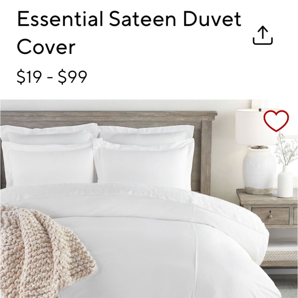 Pottery Barn White Duvet Cover. Queen with 2 Pillow Shams